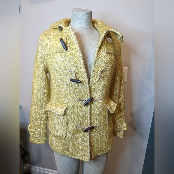 Leon and Harper, yellow Wool & Mohair duffle jacket Euro L - Picture 7 of 17